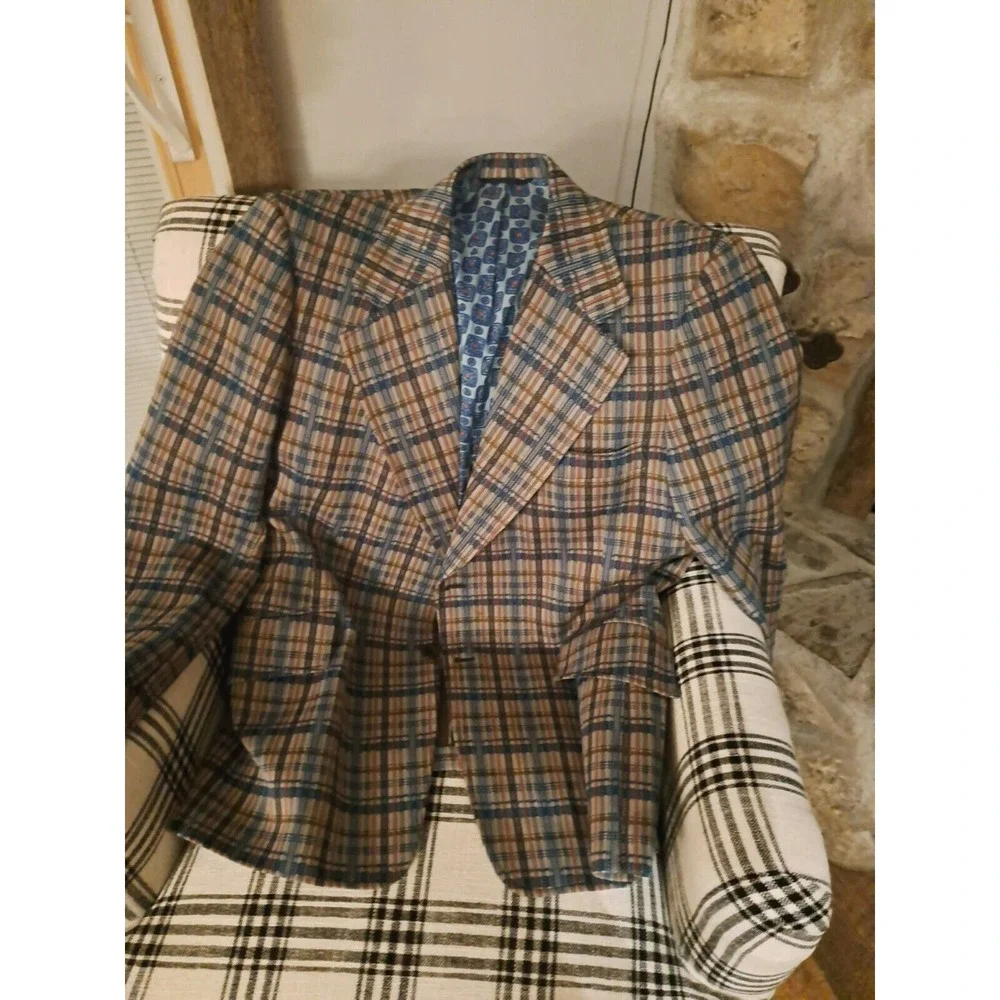 Vintage sports jacket ‎ gray multi mens